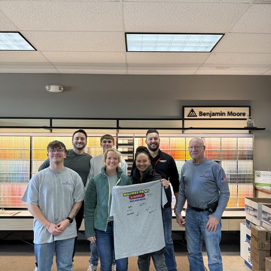 The team at Maumee Paint & Supply in Fort Wayne, IN, a Rundoo client