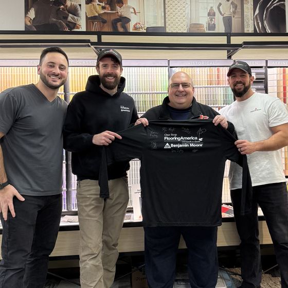 The team at One Stop Flooring America in Mount Vernon, IL, a Rundoo client