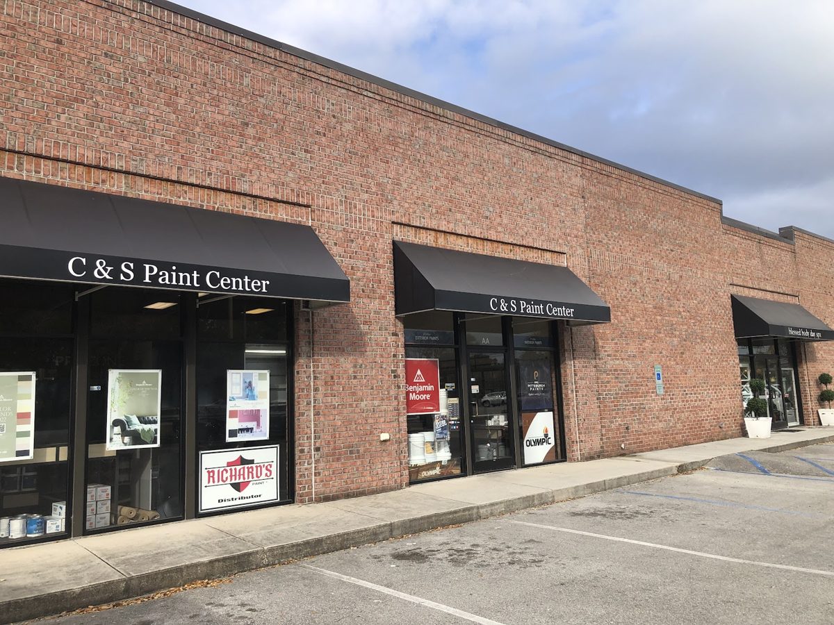 The C & S Paint Center storefront in Cedar Point, North Carolina.