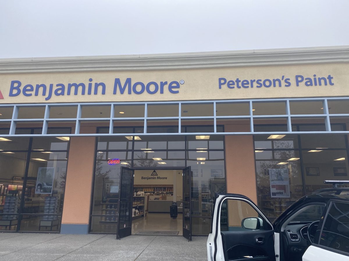 The Benjamin Moore and Peterson's Paint storefront in Petaluma, California.